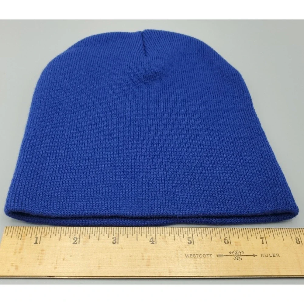 Vintage Intel HP Tech Company Embroidered Blue‎ Beanie Knit Watch Cap Toboggan